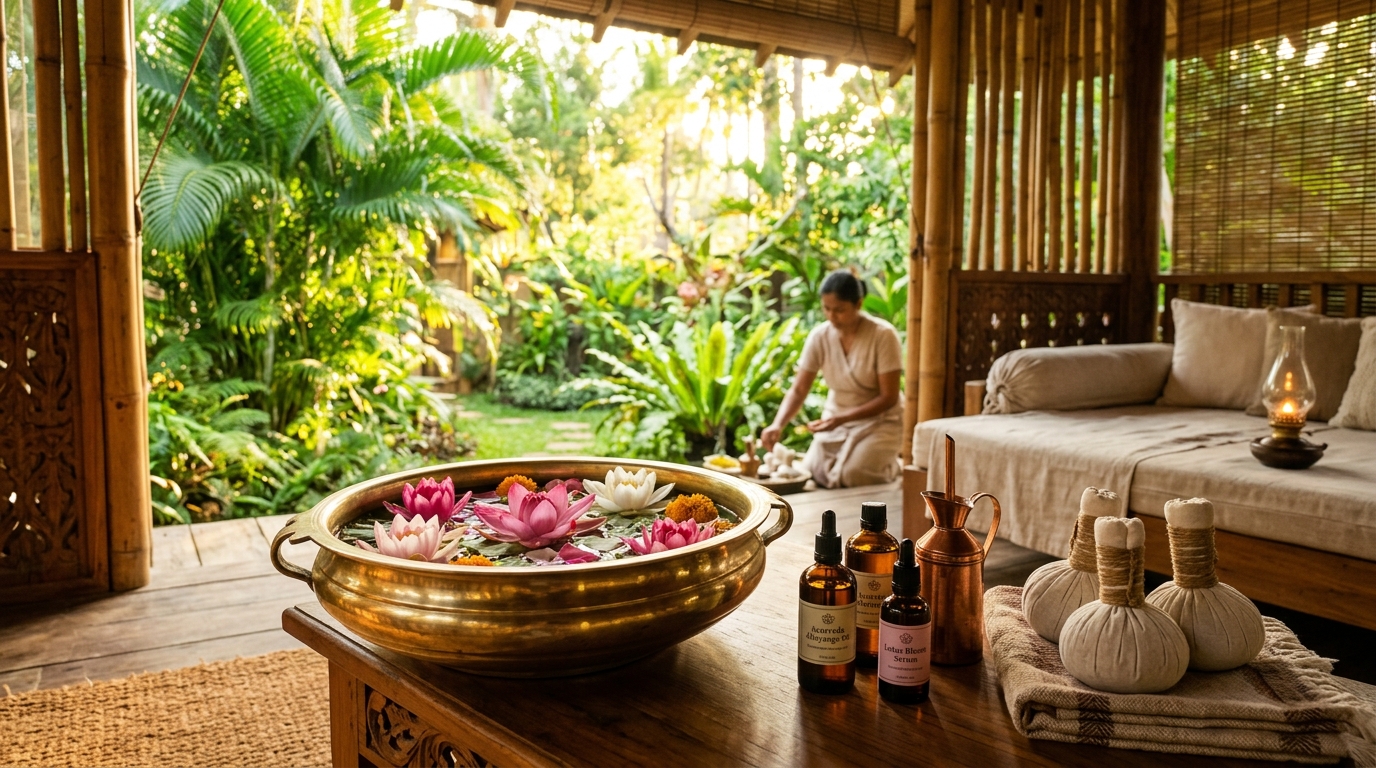 Traditional Sri Lankan Ayurveda natural herbal medicine and spa